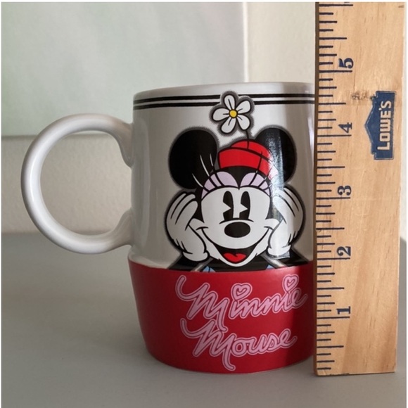 DISNEY Coffee Mug Red and white polka dot Minnie Mouse hair bow Large coffee cup - Picture 3 of 6